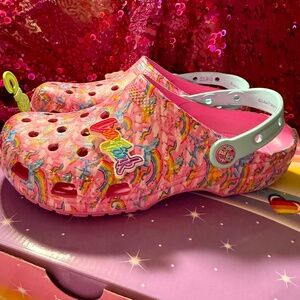 Crocs x Lisa Frank Classic Unicorn Croc - Taffy Pink, w10/m8 BNIB!